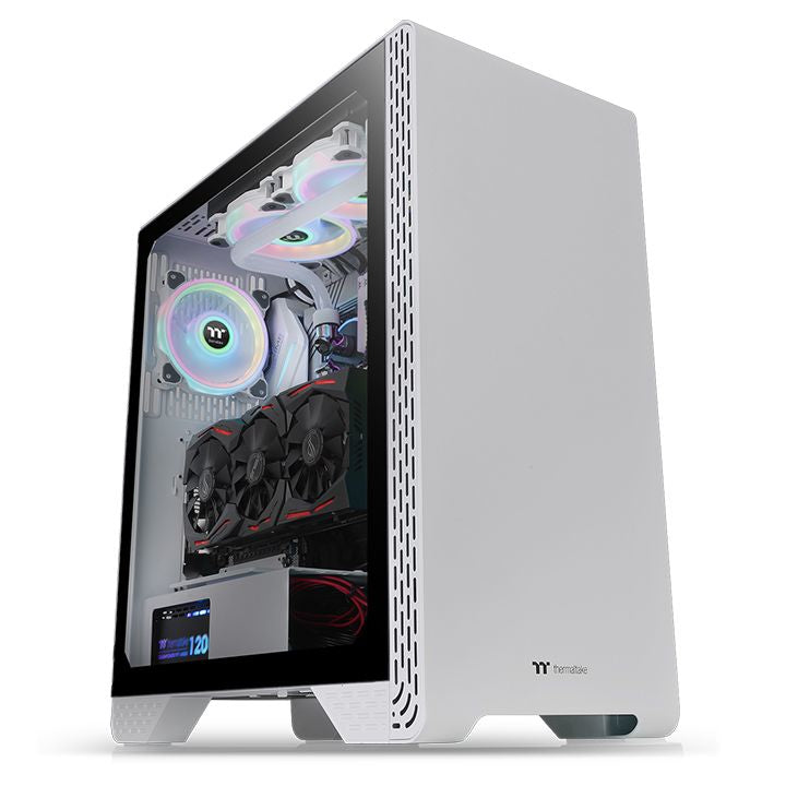 Gabinete THERMALTAKE S300 TG Snow Edition - Gabinete, Mini ITX hasta ATX, Color blanco Gabinete THERMALTAKE S300 TG Snow Edition - Gabinete, Mini ITX hasta ATX, Color blanco